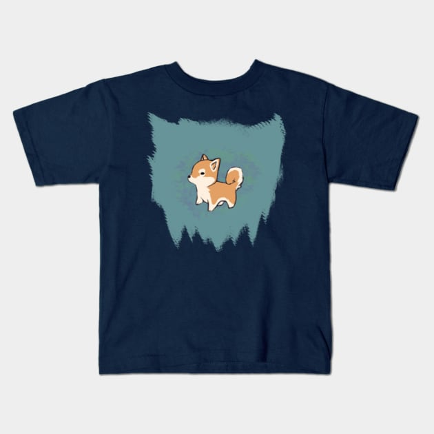 Little Shiba Inu Kids T-Shirt by Grumpysheep